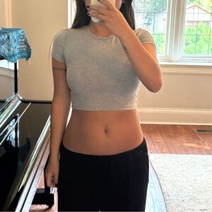 Aritzia TNA Gray Crop Top